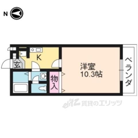 コゥジィー・コート(1K/1階)の間取り写真