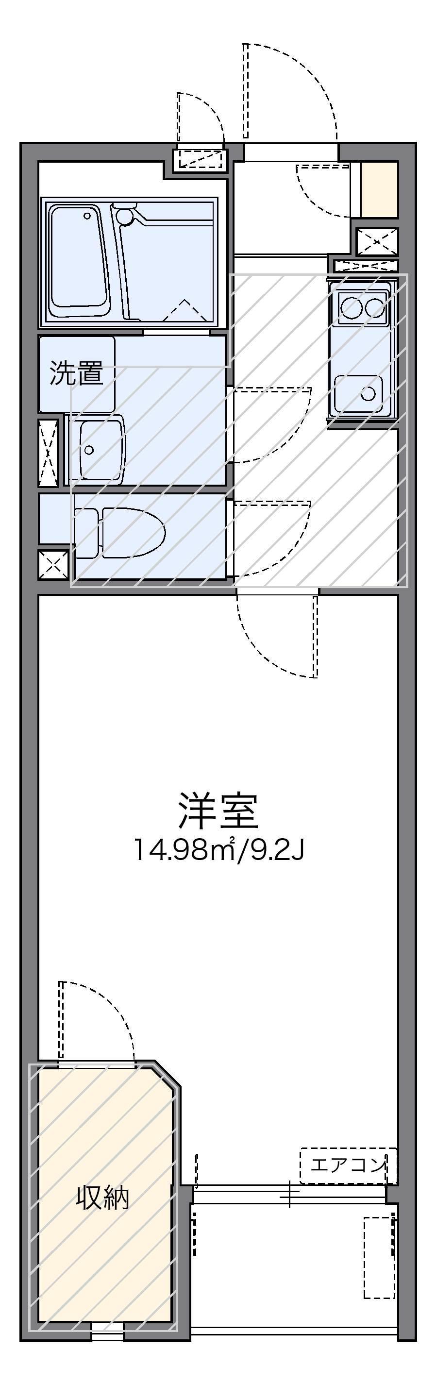 レオネクスト大町B(1K/1階)の間取り写真