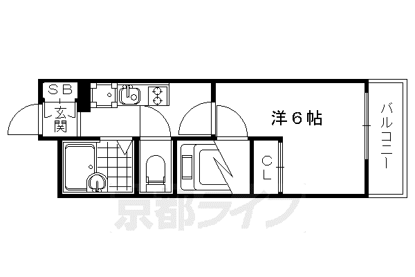 レオパレスブレッシングII(1K/2階)の間取り写真