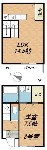 ジュネス郷A(1LDK/1階)の間取り写真