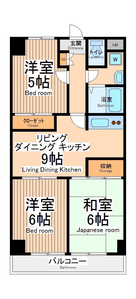 シャネレードエム・ケイ(3LDK/1階)の間取り写真