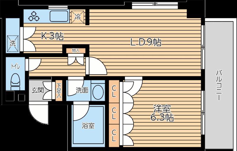 KDXレジデンス代官山II(1LDK/2階)の間取り写真