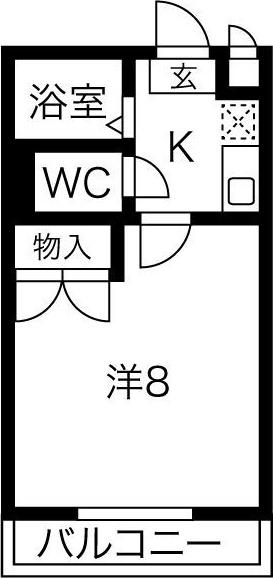 サニーテラス富貴ノ台I(1K/1階)の間取り写真