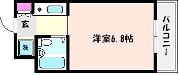 ジョイフル魚崎(1K/2階)の間取り写真