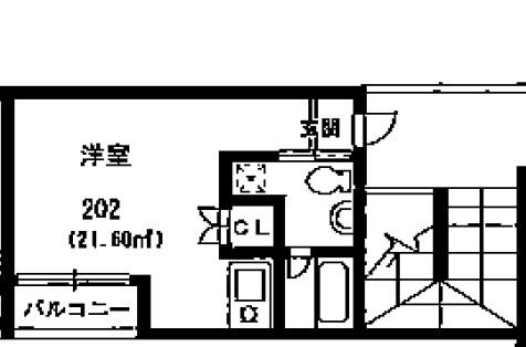 ワコーレ須磨衣掛(1K/2階)の間取り写真