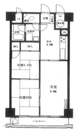 ライオンズマンション初台(3DK/8階)の間取り写真