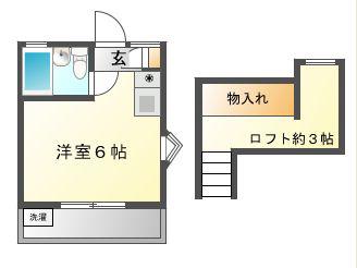 ステージ境南B(ワンルーム/2階)の間取り写真
