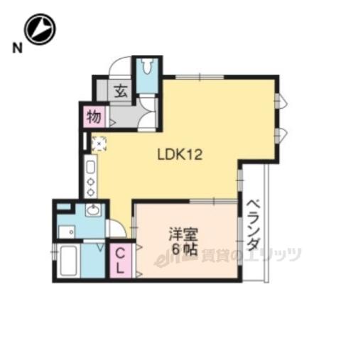 リーブル・ニュアージュ(1LDK/1階)の間取り写真