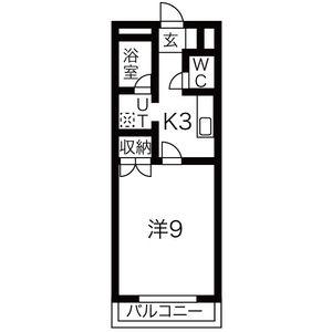 ステージアⅠ(1K/3階)の間取り写真