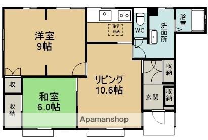 京成松戸線 滝不動駅 徒歩22分 2階建 築37年(2LDK/1階)の間取り写真