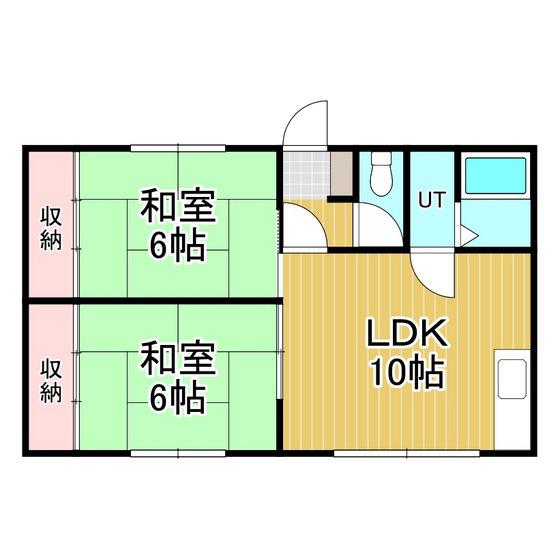 オリンピアときわ(2LDK/1階)の間取り写真