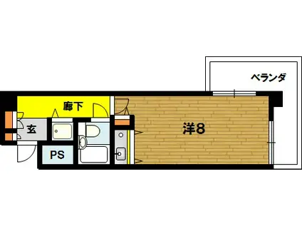 朝日プラザステーションコア松山(ワンルーム/4階)の間取り写真
