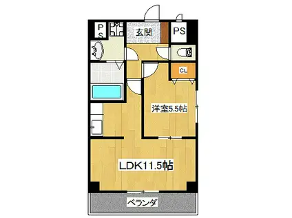 プリミエール松坂(1LDK/2階)の間取り写真