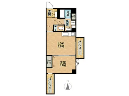 メナー浄心II(1LDK/6階)の間取り写真