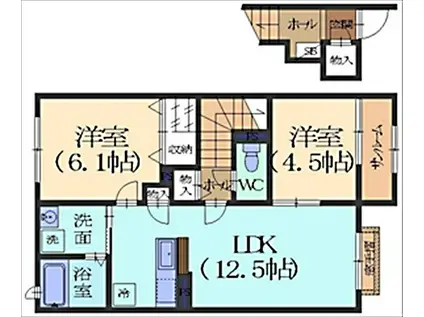 SH・アドミラブールB棟(2LDK/2階)の間取り写真