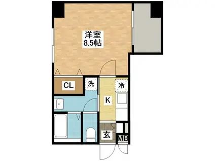 フリーデンST(1K/4階)の間取り写真