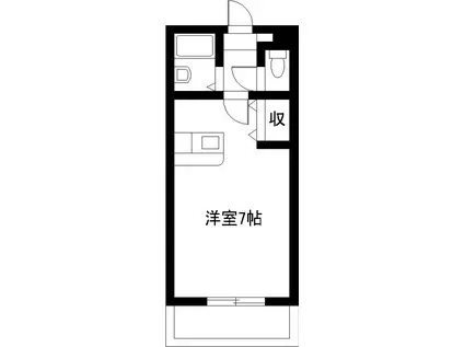 エレガンス小松II B棟(ワンルーム/1階)の間取り写真