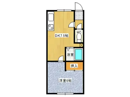 びさんハイツ(1DK/1階)の間取り写真