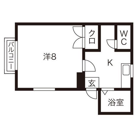 スカイタウンヨシダA(1K/1階)の間取り写真