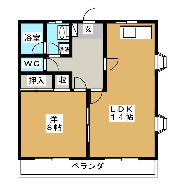 リバーサイドテラス(1LDK/3階)の間取り写真