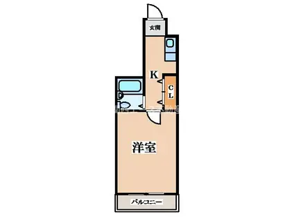 若江岩田CTスクエア(1K/1階)の間取り写真