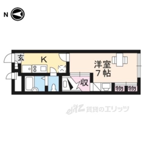 レオパレス静和(1K/1階)の間取り写真
