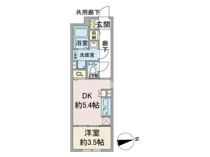 CREST TAPP大曽根(1DK/4階)の間取り写真