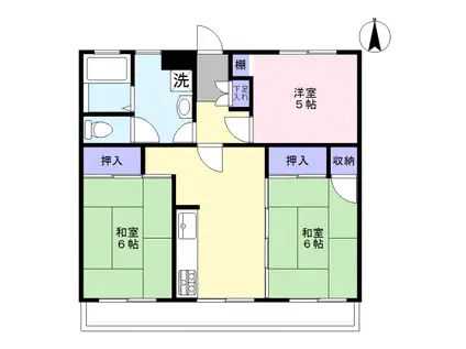 コーポラスファミール(3DK/1階)の間取り写真