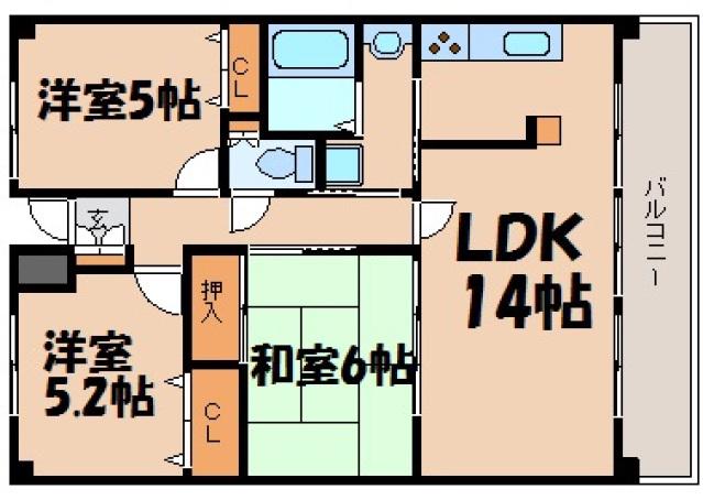 グランコート坂 602(3LDK/6階)の間取り写真