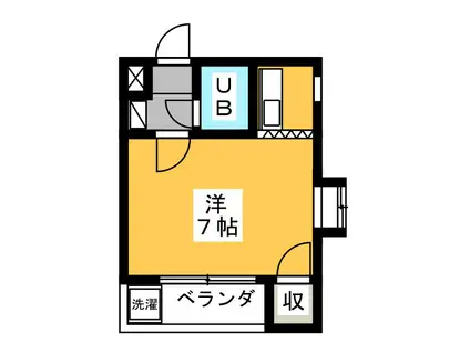 シルクルーム(ワンルーム/2階)の間取り写真