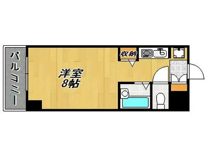 パンルネックス・クリスタル福大東(ワンルーム/4階)の間取り写真