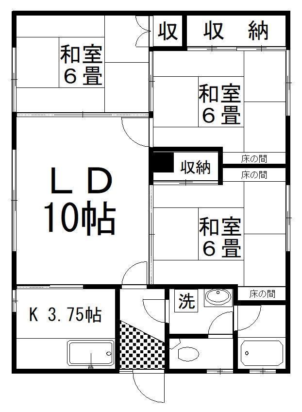 第2新川コーポ(3LDK/2階)の間取り写真