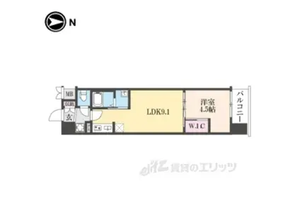 スワンズ京都東寺ガーデン(1LDK/3階)の間取り写真