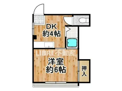 石川屋泉尾ビル(1DK/4階)の間取り写真