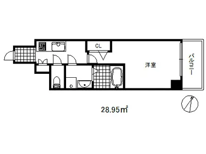 レジデンス神戸ビヴィオ(1K/7階)の間取り写真