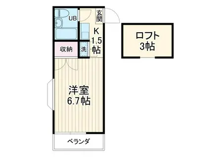 三松ハウス(ワンルーム/2階)の間取り写真