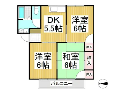 メゾンオカムラ(3DK/2階)の間取り写真