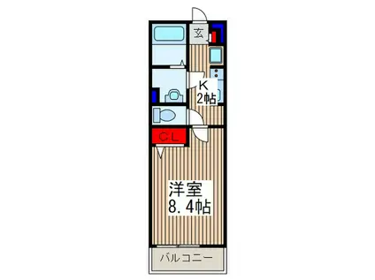 リブリ・中浦和(1K/3階)の間取り写真