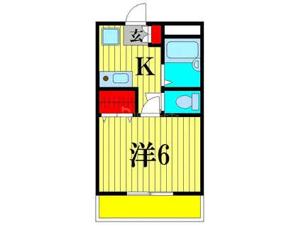 コートピレリ北松戸(1K/3階)の間取り写真