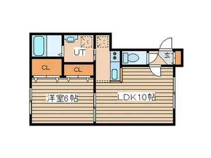 ティエラ東札幌(1LDK/2階)の間取り写真