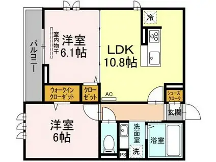 セジュール西台 6号棟(2LDK/3階)の間取り写真