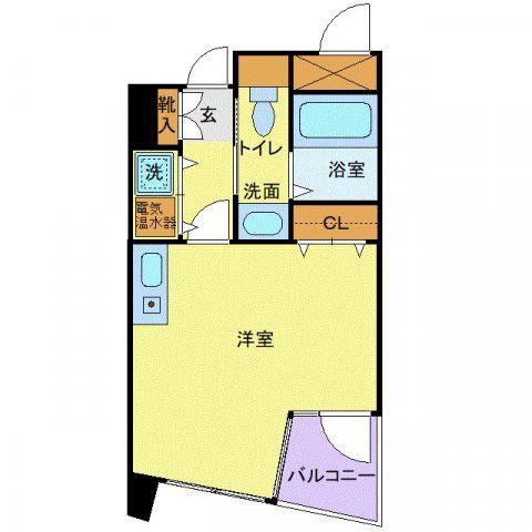 プティ東照宮(ワンルーム/1階)の間取り写真