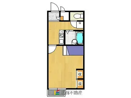 レオパレスCO OASIS(1K/1階)の間取り写真