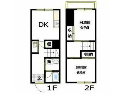 第二湯澤ハイツ(2DK/1階)の間取り写真