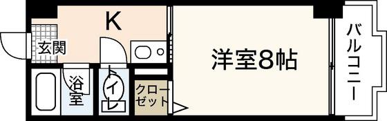 パティオ舟入(1K/5階)の間取り写真