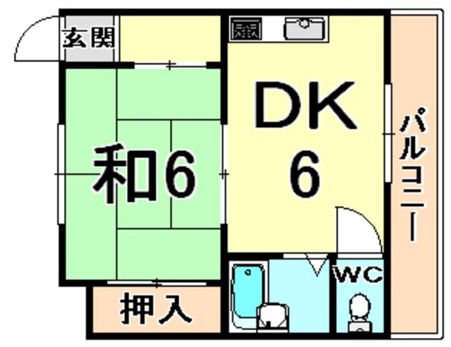 ながすダンダンハウス(1DK/2階)の間取り写真