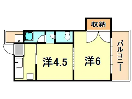 マンションまさ(2K/5階)の間取り写真