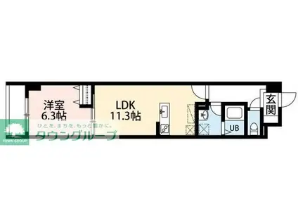 アルヴィータ(1LDK/6階)の間取り写真