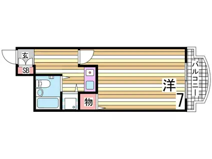 メゾンブランシェ大町(ワンルーム/2階)の間取り写真