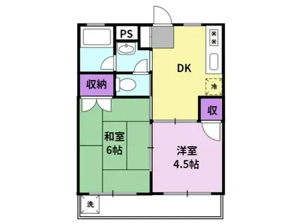 コーポレーティッドナカシマ(2DK/1階)の間取り写真